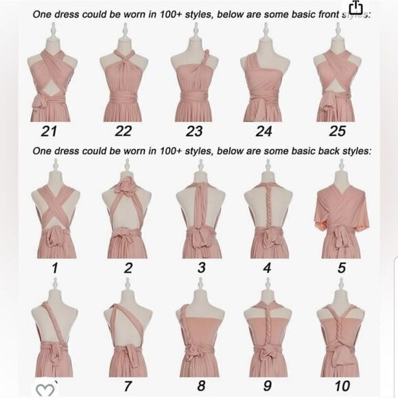 Infinity Bandeau Convertible Bridesmaid Dress Multiway Wrap Long Wedding… - Picture 2 of 16